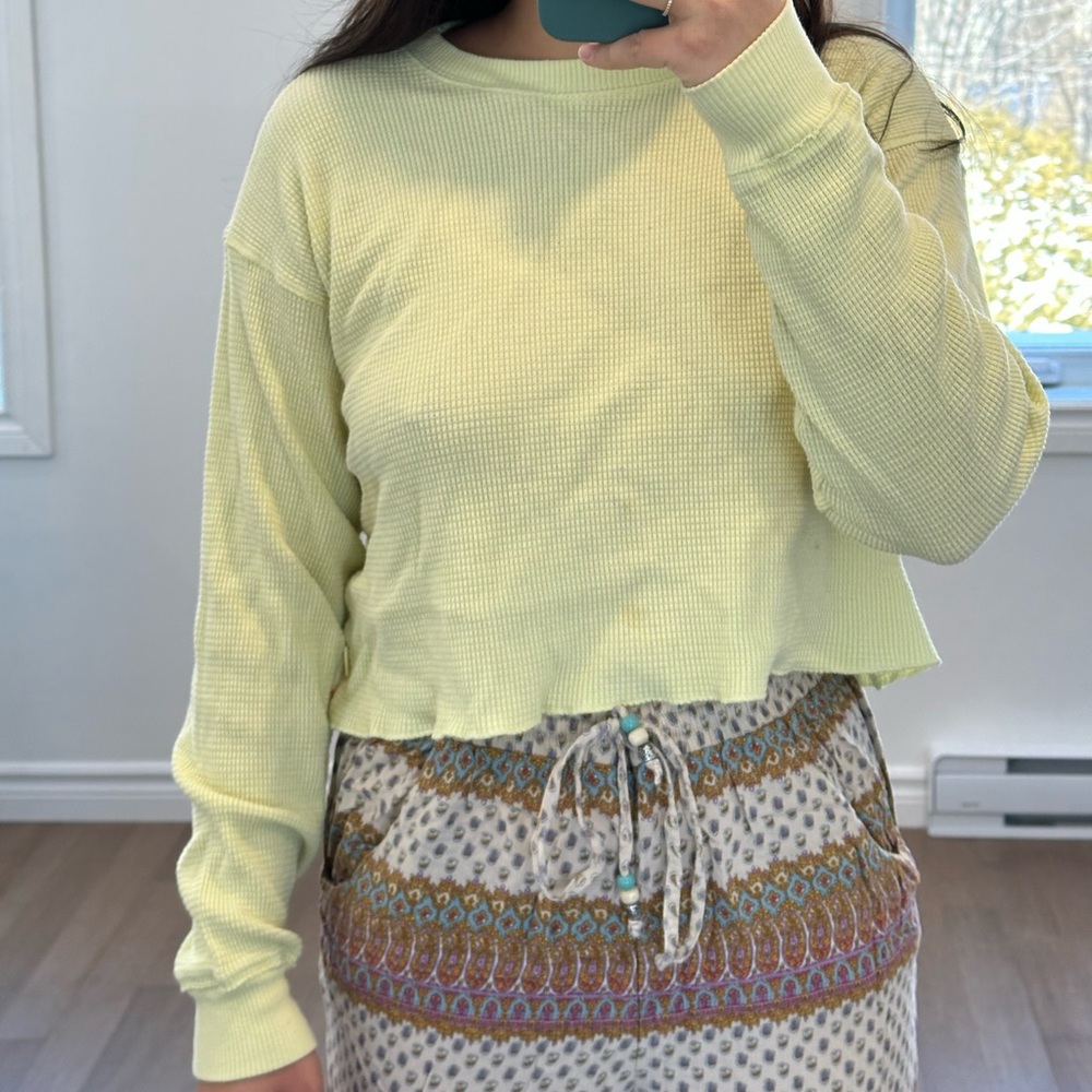 TNA Women's Yellow Long Sleeve Top